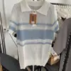 Camisa Polo de Manga Curta com Gola Reversível para Homem, Camiseta de Verão de Marca Tendência, Estilo Coreano Slim Fit, Top Versátil Tendência Novo 2025