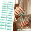 Puntas de Uñas Europeas y Americanas de Moda de Gama Alta Mate de Punta Larga, Colección de Color Sólido, Piezas para Uñas, 24 Piezas