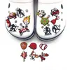 Conjunto de Acessórios para Crocs da Série de Baseball Flores para Sapato Acessórios para Sapato DIY Fivela de Sapato de Borracha Macia PVC Fivela Decorativa para Crocs