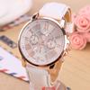 Reloj Ginebra de Tres Ojos Doble Capa Estilo Coreano Moda Estudiantil Reloj de Pulsera con Correa para Mujer