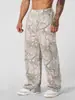 Pantalones Deportivos Americanos de Moda Transfronterizos Pierna Ancha Rectos Casuales Fitness Sueltos Estampados Casual Versátil Camuflaje Running