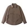 Ropa Vintage Yidao 2026 Invierno Nueva Camisa Cuello Ropa de Trabajo Abrigo de Algodón Hombres Retro Bolsillos con Cremallera Ropa de Abrigo Cálida