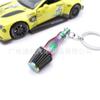 Llavero colgante de metal colorido con diseño de filtro de aire y motor de coche modificado JDM