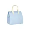 Bolsa Térmica para Bolo em TNT com Padrão Jeans e Folha de Alumínio para Catering, Leite de Chá para Levar, Sacola Tote Descartável com Logo
