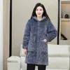 Abrigo de Algodón Grueso Forrado de Polar para Hombre Invierno Lobo del Norte Casual Largo Por Encima de la Rodilla Ropa de Trabajo Ropa para el Hogar