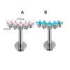 Aço Inoxidável Transfronteiriço Zircônia Branca Concha Borboleta Unha de Lábio Cor de Aço Turquesa Azul Olho de Cavalo Formato de Coração Dente Interno Piercing de Lábio Brincos
