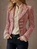Moda Otoño e Invierno 2025 para Mujer Europea y Americana Aliexpress Abrigo de Terciopelo Empalmado de Color Sólido y Manga Larga Estilo Europeo y Americano Longitud Media