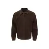 Chaqueta Estilo Retro Americano para Hombre Primavera y Otoño Desaliñado Guapo Solapa Melamina Conjunto Abrigo de Ante Terciopelo Casual Sensación de Alta Gama