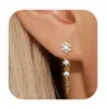 Europa e Estados Unidos venda quente transfronteiriça banho de latão ouro real moda flor com zircônia incrustada conjunto de brincos de alta qualidade para mulheres
