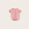 Body de Musselina de Manga Curta para Bebê Verão Novo Estilo Bebê Confortável Respirável Absorvente de Suor Macacão Body de Musselina Bolha Infantil