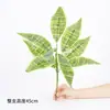 Planta Artificial Folha Pele de Tigre 9 Cabeças Folhas Verdes Planta Falsa Decoração Paisagismo Ornamento Interno Decoração de Planta Verde Artificial