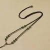 Corrente de Clavícula Ajustável Estilo Étnico Corda Pendurada Jade Hetian Corda Simples Versátil