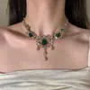 Collar de Moda de Lujo Resistente con Borla de Pedrería para la Noche, Collar de Alta Gama para Mujer de Círculos Sociales Selectos