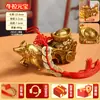 Elefante de Latão Puxando um Carrinho Taça de Tesouro Ornamento para Casa e Loja, Estatueta de Animal para Atrair Riqueza, Artesanato Decorativo Estilo Chinês