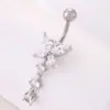 Amazon Aliexpress eBay Exportação Transfronteiriça Venda Quente Borboleta Zircônia Fio Longo Botão de Umbigo Anel de Umbigo Joias para Piercing
