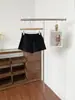 Verano 2026 Nuevo Estilo Coreano Ins Dulce Simple Elegante Versátil Cordón Pantalones Cortos Casuales de Cintura Alta Pierna Ancha para Mujer