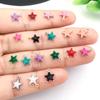 1 Pingente Estrela de Cinco Pontas Esmaltado Colorido com Gotejamento de Óleo em Aço Inoxidável, Galvanoplastia a Vácuo, Lado Duplo, Acessórios para Joias DIY