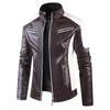 Comercio exterior en stock nuevo 2024 primavera rock ropa de cuero para hombre moda ajuste urbano cuello mao casual ropa de moda de cuero PU