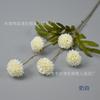 Flor Artificial con 5 Crisantemos de Bolas Pequeñas, Tallo Único, Diseño de Bola de Nieve Pequeña, Popular en Amazon, Adecuada para Escaparate y Decoración de Centro Comercial