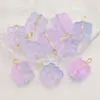 Conectores de Flores de Vidro em Cores de Macaron, Grampos de Cabelo Estilo Chinês Tradicional, Enfeites de Cabelo, Pingentes para Saia, Materiais de Acessórios para Miçangas DIY Feitos à Mão