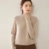 Suéter de Cachemir Grueso de Peso Pesado con Cuello Medio para Mujer, Jersey Holgado Cálido para Abrigo Interior, Suéter de Punto para Invierno para Mujer
