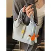 Nova Bolsa de Mão Minimalista Estilo Coreano Nicho com Padrão Lichia para Mulheres, Bolsa de Ombro Estilo Balde Fofa de Moda para o Verão