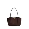 Bolso tote simple de gamuza para mujer, nuevo estilo 2026, gran capacidad, casual, para ir al trabajo, bolso de hombro, bolso de axila moderno y a la moda