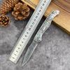 Cuchillo plegable transfronterizo de acero de Damasco de alta dureza, cuchillo de supervivencia portátil de autodefensa, cuchillo de carne de mano