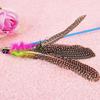 Juguete para Gatos Caña de Pescar con Varilla Telescópica de Tres Secciones, Oruga de Plumas, Palo Interactivo para Gatos que Alivia el Aburrimiento, Juguete para Gatos