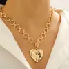 Collar Cruz Martillada Estilo Hip-Hop Ins Transfronterizo Europeo y Americano para Mujer Cadena Geométrica Simple Cadena para Clavícula