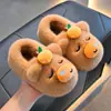 Capibara Lulu Bolso de Otoño/Invierno para Niños y Zapatos de Algodón para Niños y Niñas Cálidos con Forro Polar Adicional Suaves Zapatos de Algodón para Bebé Padre-Hijo para el Hogar
