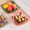 Prato de Frutas Quadrado com Pés em Forma de Pétala para Casa de Luxo Leve, Mesa de Centro Doméstica, Bandeja de Armazenamento de Lanches de Nozes, Prato de Frutas Giratório