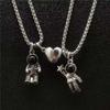 Imán de Amor Piedra Se Atraen Mutuamente Collar de Astronauta Pareja Hombres y Mujeres Empalme Magnético Colgante en Forma de Corazón Cadena Estilo Ins