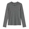 Camisa Base de Acetato de Tencel y Lana para Mujer en Otoño e Invierno, Top de Cuello Redondo, Se Puede Usar como Capa Exterior, Camiseta Básica de Manga Larga 8016