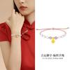 Pulseira de Contas de Prata de Lei S925 de Fujian e Guangdong com Jade Hetian e Contas de Cristal, Design Original Feito à Mão para Mulheres, Joias de Estilo Chinês