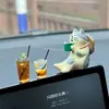 Pantalla de coche de gato adornos pequeños accesorios para coche decoraciones de consola central de coche accesorios pequeños para coche eléctrico