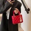 Bolso de Mano de Estilo Socialité de Nicho Estilo Francés para Mujer 2025 Primavera y Verano Estilo Occidental Bordado Rombo Casual Versátil Bolso Cruzado de Moda