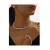 Conjunto de Aretes, Pulsera y Collar de Amazon 2026 Transfronterizo con Pedrería, Circonia Redonda, Elegante y con Estilo Conjunto de Tres Piezas para Boda