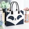 Bolsa de Feltro Panda Estilo Chinês, Bolsa Tote para Presente de Comutador, Bolsa Grande Tote, Bolsa de Compras com Elementos de Panda