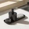Caja de jabón para encimera de cocina, escurridor de trapos de acero inoxidable, dispensador de jabón, escurridor de detergente de prensa manual, venta al por mayor del fabricante