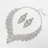 Colares Europeus e Americanos, Brilhantes Cheios de Diamantes, Joias de Noiva, Acessórios de Casamento, Brincos Exagerados, Fabricante de Conjuntos de Colares Atacado.N06