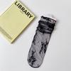Calcetines de Malla Transpirable Delgados con Flores de Encaje Estilo Dulce y Femenino Versátiles Literarios jk Lolita Hasta la Mitad de la Pantorrilla
