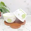 Juego de Cuencos Cerámicos de 5.1 Pulgadas para Comer, Sopa y Palillos, Vajilla Doméstica Estilo Ins Simple, Cuenco de Moda