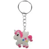 Colgante de Unicornio Lindo Dibujo Animado Caballo Pequeño Llavero de Bolsa Adorno Colgante PVC Goma Blanda Decoración de Llavero Colgante Pequeño