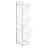 Cesta para ropa sucia de malla de alambre metálico directo de fábrica, cesta de almacenamiento de ropa sucia para baño, cubo de ropa sucia con ruedas, negro y blanco, venta al por mayor