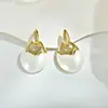 Pendientes Europeos y Americanos Exagerados Retro de Alta Gama con Perlas en Forma de Gota, Elegante Diseño de Lujo Ligero, Pendientes de Perlas de Estilo Francés para Mujer, Transfronterizo