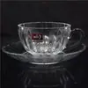 Juego de Taza y Platillo de Café de Vidrio Taza de Café Simple Creativa Juego de Tazas para Restaurante Occidental Hogar Vaso de Agua para Oficina
