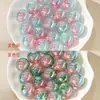 Cambio de Luz, Cuentas Redondas de Pintura al Óleo de Lujo Ligero para Mujer, Cuentas Sueltas, Cadena para Bolso de Teléfono, Cuentas Redondas Degradadas