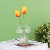 Jarrón Creativo de Hongo de Vidrio, Botella de Aromaterapia, Jarrón Hidropónico de Vidrio Transparente, Pantalla de Lámpara de Vidrio, Dispositivo Decorativo para Arreglos Florales