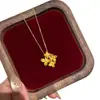 Collar de cobre bañado en oro vietnamita con diseño de osmanthus tridimensional de alta calidad incrustado con diamantes, cadena para la clavícula de diseño de moda exquisito y de nicho venta al por mayor
